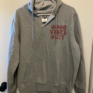 Gray Hoodie with Red Graphic
